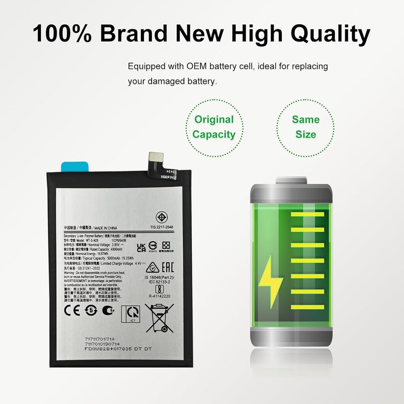 MAXSHARKS Compatible with Galaxy A05 Battery Replacement Kit, WT-S-N28 High-Capacity Li-ion Battery for Samsung A05 SM-A055F, Includes Tools & Instruction Manual - Image 3